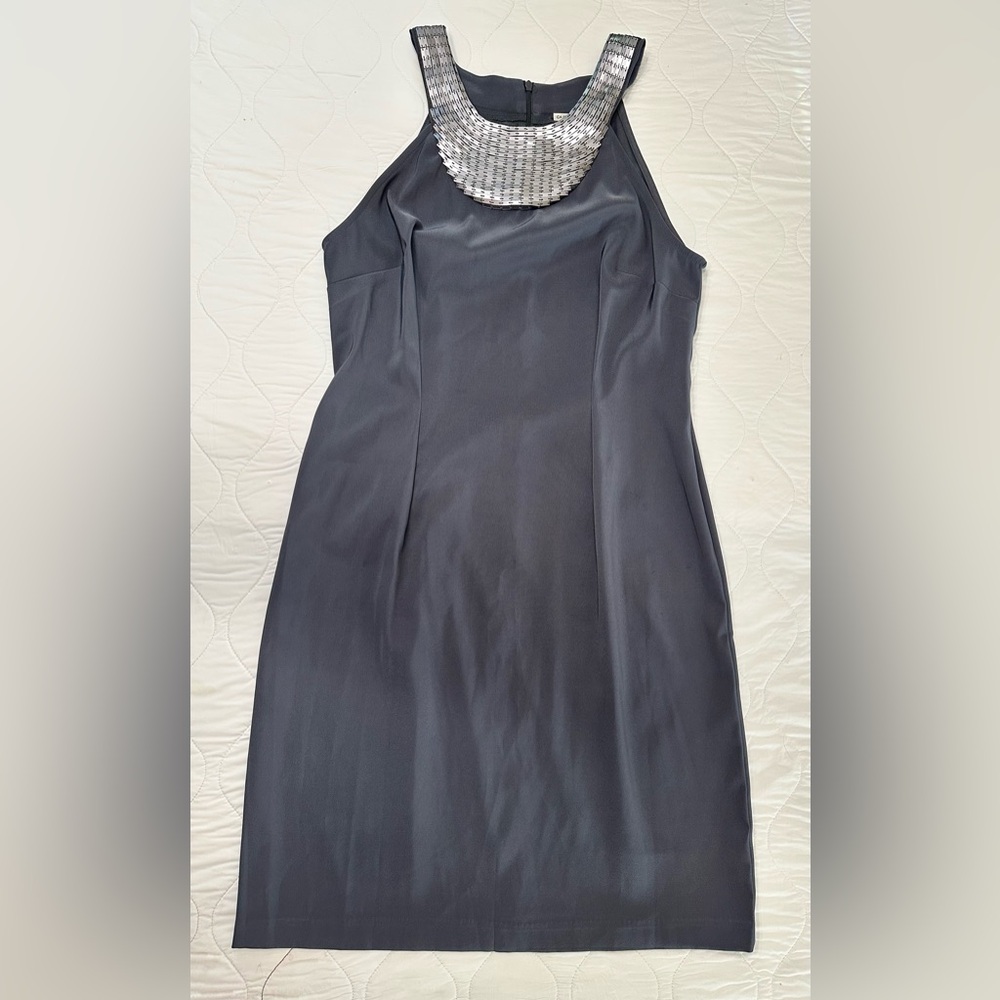 CONNECTED APPAREL Formal Mini Dress with Metallic Details